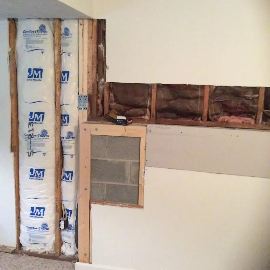 Wall insulation replacement during Basement Flood Cleanup in Independence